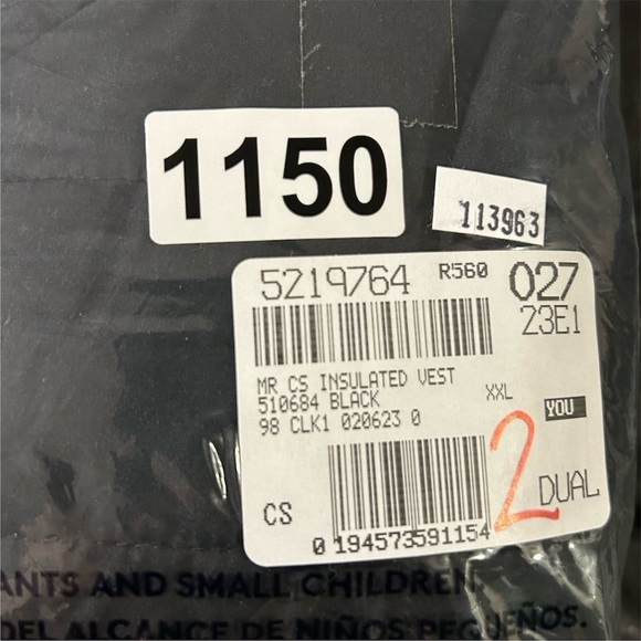 Lands' End Men's Insulated Puffer Vest XXL Black Fall Snap Closure Side Pockets - Picture 11 of 11